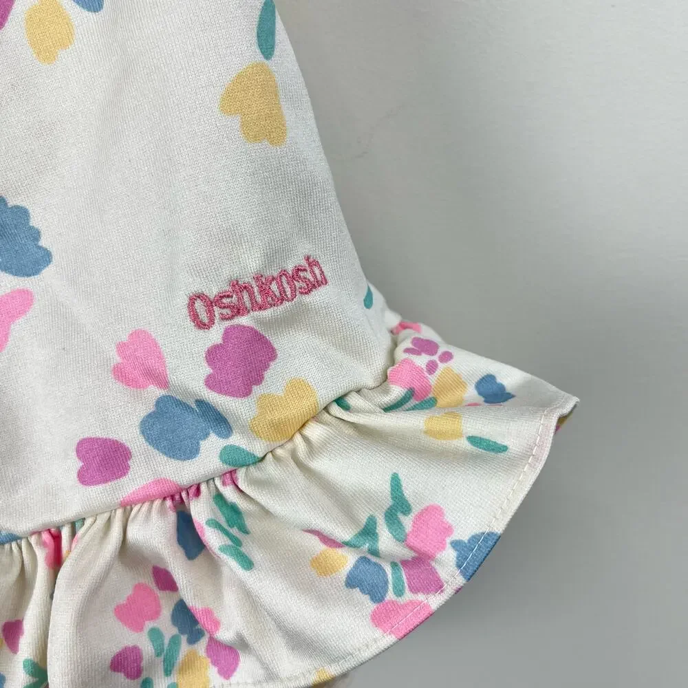 Vintage OshKosh B'gosh Floral Ruffle Bathing Suit 18 Months USA